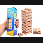 Klocki jenga drewniana wieża gra edukacyjna 54szt + kostki