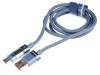 WAYME Kabel do ładowania i synchronizacji w oplocie z mikrofibry 100 cm USB > USB-C max 66W z wyświetlaczem niebieski