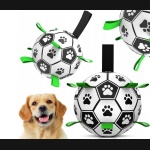 Zabawka dla psa piłka futbolowa zuchwytami 14cm