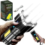 Latarka wojskowa wielofunkcyjna / akumulatorowa / szperacz 5 LE COB / micro-USB