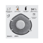 Maska oddechowa FFP1 z&nbsp;zaworem, powłoka węglowa Polax 2szt.