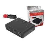 ROZGAŁĘZIACZ ROZDZIELACZ GNIAZDA ZAPALNICZKI 3 gniazda EURO PREMIUM + ŁADOWARKA USB C PD 30W