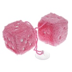 Pluszowe kostki ozdobne 60x60 mm różowe