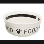 Miska ceramiczna food dla psa/kota biało-czarna 0,6l 15cm