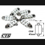 Żarówka rurkowa SV8.5 12V 36mm 6 SMD LED niebieska (1szt.)