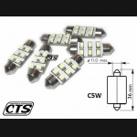 Żarówka rurkowa SV8.5 12V 36mm 6 SMD LED biała (1szt.)