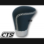 Gałka skóra Safari - czarna s (z szarą nicią)