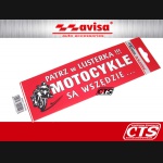 Naklejka AVISA - motocykle są wszędzie - czerwona