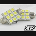 Żarówka rurkowa SV8.5 12V 41mm 9 SMD5050 LED biała (1szt)