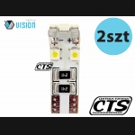 Żarówka W5W T10 12V 8 SMD3528 LED CANBUS biała (2szt.)