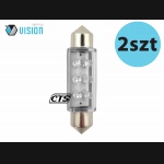 Żarówka rurkowa SV8.5 12V 36mm 6 FLUX LED biała (2szt)