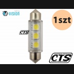 Żarówka rurkowa SV8.5 12V 36mm 3 SMD5050 LED biała (1szt)