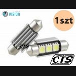 Żarówka rurkowa SV8.5 12V 41mm 3 SMD5050 CANBUS biała (1szt