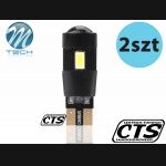 Żarówka W5W T10 12V SMD5630 6xLED CANBUS biała +soczewka 2sz