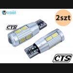 Żarówka W5W T10 12V SMD5730 10xLED 2W CANBUS biała (2szt)